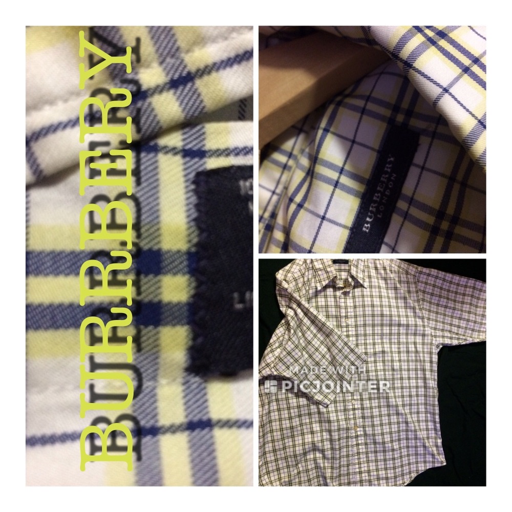 Authentic Burberry mens short sleeve button up